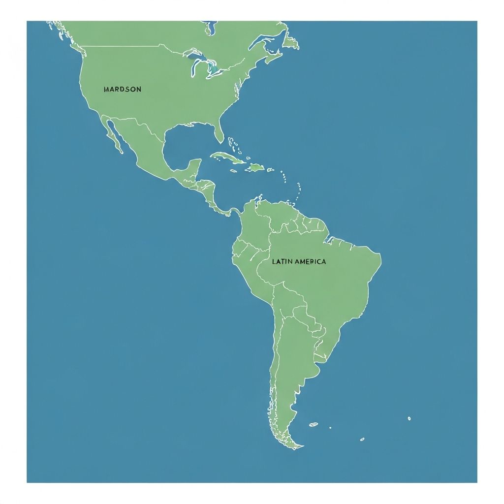 Mapa de América Latina y el Caribe